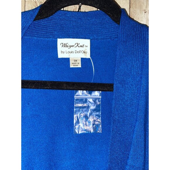 Whisper Knit Women's Blue Waterfall Cardigan Sweater Size 3X Open Front New - Picture 8 of 9